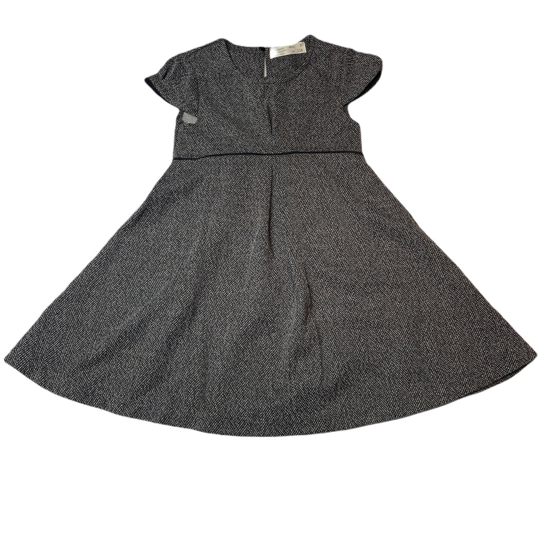 Girls Zara, black & white short sleeve dress, GUC, size 6, L: 54cm