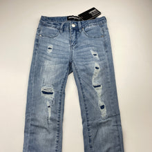 Load image into Gallery viewer, Girls Pavement, distressed stretch denim jeans, adjustable, Inside leg: 66.5cm, NEW, size 12,  