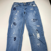Load image into Gallery viewer, Girls Breakers, distressed stretch denim jeans, adjustable, Inside leg: 63cm, GUC, size 10,  