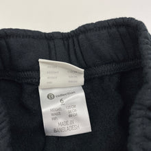 Load image into Gallery viewer, unisex B Collection, black fleece lined track pants, elasticated, Inside leg: 46cm, GUC, size 6,  