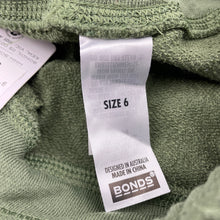 Load image into Gallery viewer, unisex Bonds, khaki track pants, elasticated, Inside leg: 44.5cm, NEW, size 6,  