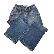 Load image into Gallery viewer, Girls DIESEL, embellished distressed denim jeans, elasticated, Inside leg: 45.5cm, Made in Italy, NEW, size 4,  