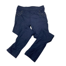 Load image into Gallery viewer, Girls Ollies Place, embellished navy stretchy pants / leggings, Inside leg: 46.5cm, EUC, size 6,  