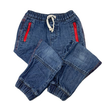 Load image into Gallery viewer, Boys H&amp;T, blue denim pants, elasticated, Inside leg: 40cm, GUC, size 5,  