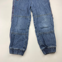 Load image into Gallery viewer, Boys H&amp;T, blue denim pants, elasticated, Inside leg: 40cm, GUC, size 5,  
