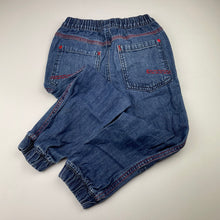 Load image into Gallery viewer, Boys H&amp;T, blue denim pants, elasticated, Inside leg: 40cm, GUC, size 5,  
