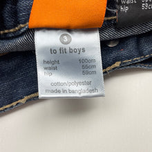 Load image into Gallery viewer, Boys Fun Spirit, dark denim jeans, adjustable, inside leg: 37cm, GUC, size 3,  