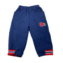 Load image into Gallery viewer, Boys Its Jumbo Time, navy fleece lined track pants, Inside leg: 27.5cm, EUC, size 2,  