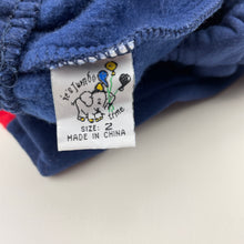 Load image into Gallery viewer, Boys Its Jumbo Time, navy fleece lined track pants, Inside leg: 27.5cm, EUC, size 2,  