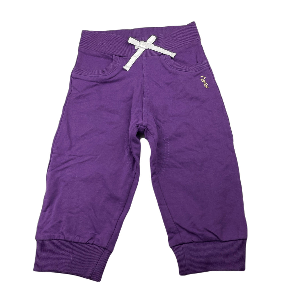 Girls COOGI, purple cotton cropped pants, elasticated, Inside leg: 25cm, EUC, size 4,  