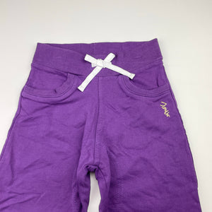 Girls COOGI, purple cotton cropped pants, elasticated, Inside leg: 25cm, EUC, size 4,  