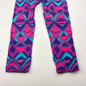 Girls Mango, colourful stretchy leggings, Inside leg: 36cm, EUC, size 3,  