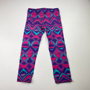 Girls Mango, colourful stretchy leggings, Inside leg: 36cm, EUC, size 3,  