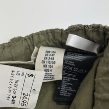 Load image into Gallery viewer, Boys H&amp;M, lined khaki cotton cargo pants, Inside leg: 41cm, NEW, size 4,  