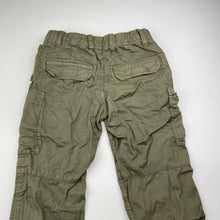 Load image into Gallery viewer, Boys H&amp;M, lined khaki cotton cargo pants, Inside leg: 41cm, NEW, size 4,  