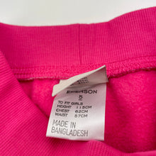 Load image into Gallery viewer, Girls Emerson, pink fleece lined track pants, Inside leg: 44cm, EUC, size 5,  