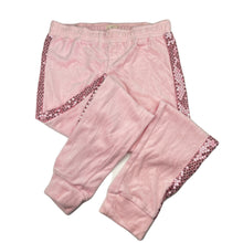 Load image into Gallery viewer, Girls One Step Up, pink velour &amp; sequin pants, elasticated, Inside leg: 61cm, NEW, size 14-16,  