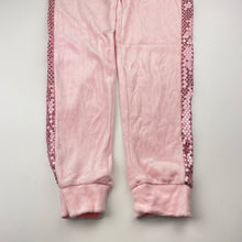 Load image into Gallery viewer, Girls One Step Up, pink velour &amp; sequin pants, elasticated, Inside leg: 61cm, NEW, size 14-16,  