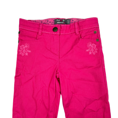 Girls ORCHESTRA, embroidered stretch cotton pants, adjustable, Inside leg: 38.5cm, EUC, size 4,  