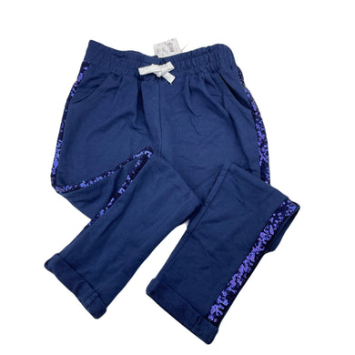Girls H&T, navy casual pants, sequins, Inside leg: 46.5cm, NEW, size 5,  