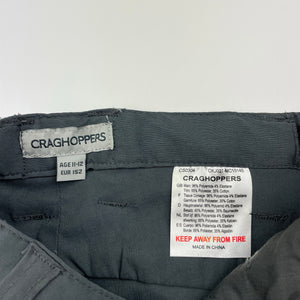 unisex CRAGHOPPERS, lightweight stretch hiking/outdoor pants, adjustable, Inside leg: 68cm, **waist elastic defect, still functional**, NEW, size 11-12,  