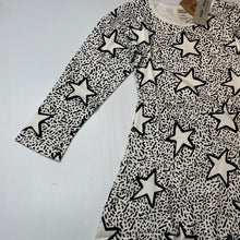 Load image into Gallery viewer, Girls Milk &amp; Masuki, organic cotton blend long sleeve dress, stars, NEW, size 7, L: 59cm at front