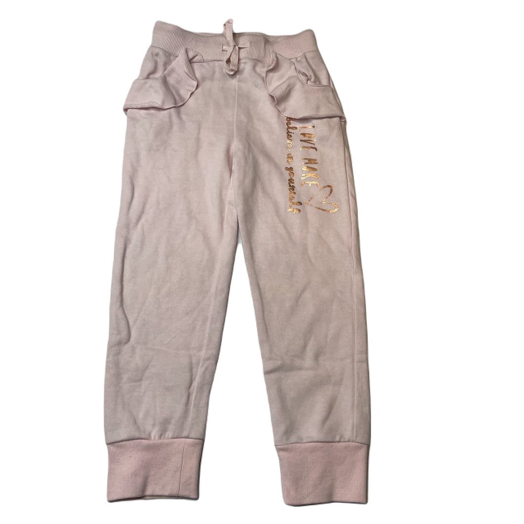 Girls Mango, pink track pants, elasticated, Inside leg: 46cm, FUC, size 6,  