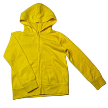 Load image into Gallery viewer, unisex Uniqlo, bright yellow fleece lined zip hoodie sweater, EUC, size 8,  