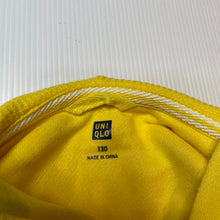 Load image into Gallery viewer, unisex Uniqlo, bright yellow fleece lined zip hoodie sweater, EUC, size 8,  