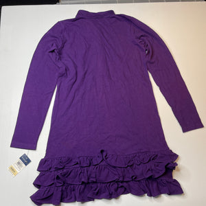 Girls Ralph Lauren, purple cotton long sleeve polo dress, NEW, size 12-14, L: 76cm 
