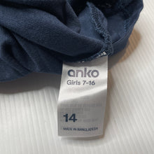 Load image into Gallery viewer, Girls Anko, navy cotton long sleeve top, EUC, size 14,  