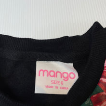 Load image into Gallery viewer, Girls Mango, floral fleece lined sweater / jumper, EUC, size 6,  