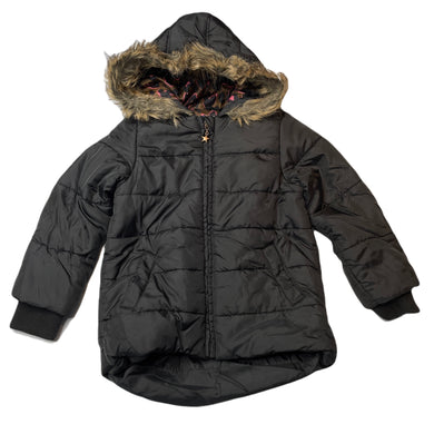 Girls Cotton On, black hooded puffer jacket / coat, GUC, size 5,  