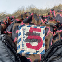 Load image into Gallery viewer, Girls Cotton On, black hooded puffer jacket / coat, GUC, size 5,  