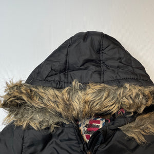 Girls Cotton On, black hooded puffer jacket / coat, GUC, size 5,  