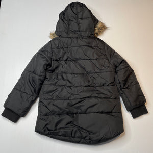 Girls Cotton On, black hooded puffer jacket / coat, GUC, size 5,  