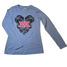 Load image into Gallery viewer, Girls Miss Understood, blue cotton long sleeve top, GUC, size 14,  
