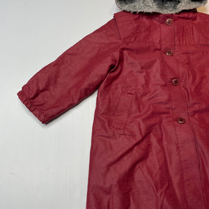 Girls St Bernard, vintage fleece lined jacket / coat, L: 58cm, FUC, size 3,  