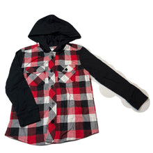 Load image into Gallery viewer, Boys H&amp;T, flannel cotton hooded shirt / top, EUC, size 4,  