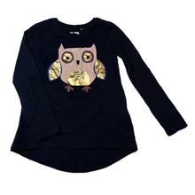 Load image into Gallery viewer, Girls Cotton On, navy cotton long sleeve top, owl, EUC, size 7,  