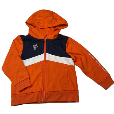 Boys PUZZLE, orange zip hoodie sweater, NEW, size 3-4,  