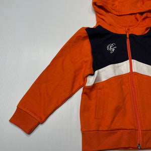 Boys PUZZLE, orange zip hoodie sweater, NEW, size 3-4,  