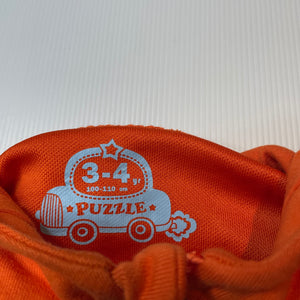 Boys PUZZLE, orange zip hoodie sweater, NEW, size 3-4,  