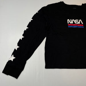 Girls Cotton On, cropped cotton long sleeve top, NASA, EUC, size 16,  