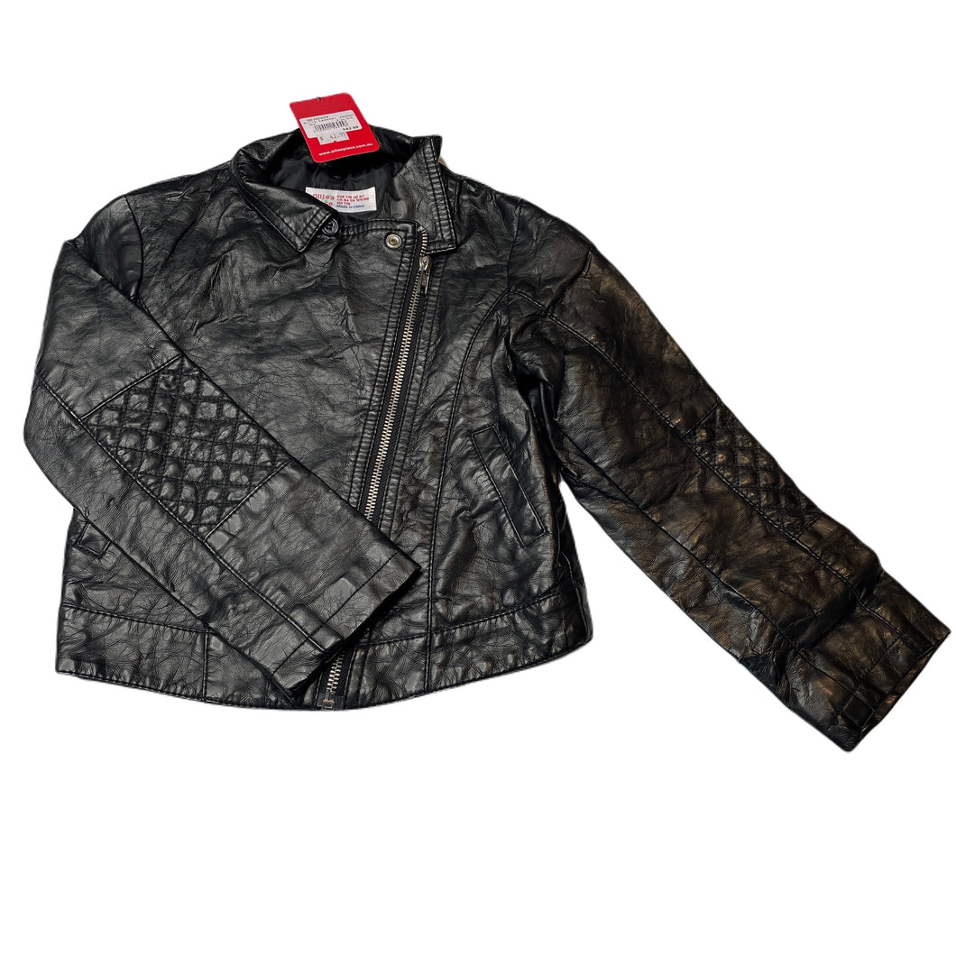 Girls Ollies Place, black faux leather jacket, NEW, size 6,  