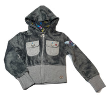 Load image into Gallery viewer, Girls CARBONE, soft fleece zip hoodie sweater, GUC, size 6,  