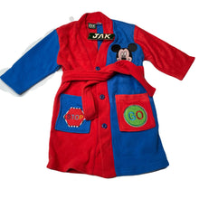 Load image into Gallery viewer, Boys JAK, Micket Mouse fleece dressing gown / bath robe, NEW, size 2,  