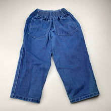 Load image into Gallery viewer, Boys Bob The Builder, blue denim pants, elasticated, Inside leg: 33cm, NEW, size 2,  