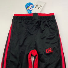 Load image into Gallery viewer, Boys GO 360, black &amp; red activewear pants, elasticated, Inside leg: 40cm, EUC, size 4-5,  