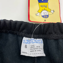 Load image into Gallery viewer, Girls Primary Schoolwear, black bootleg pants, elasticated, Inside leg: 48.5cm, NEW, size 6,  